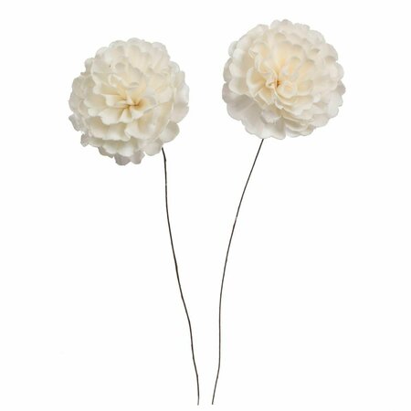 DARE2DECOR 4 in. Camellia Sola Flower Stem Artificial Flower, Natural - 12 in. - 12 per Bag DA3267781